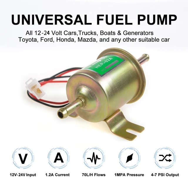  KIMISS 12V Universal Aleación de Aluminio Gasolina Gasolina  Bomba de Combustible Eléctrica Generadores de Gas y Diesel HEP-02A