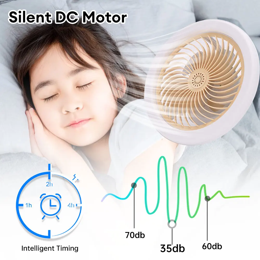 3In1 40w Ceiling Fan With Lighting Lamp E27 Converter Base With Remote Control For Bedroom Living Home Silent Ac85-265v