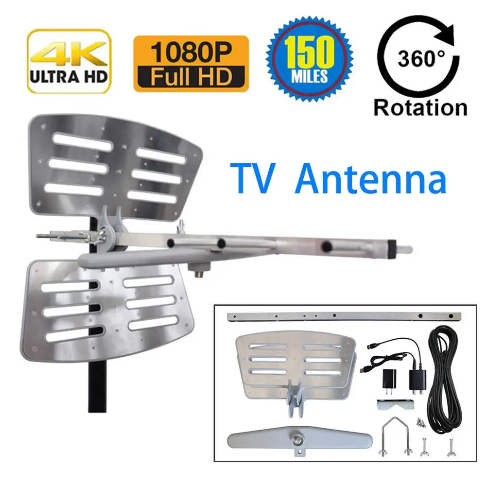 hengshanlao Digital TV Antenna Outdoor 5000 Miles Range with 10m Cable High Gain DVBT2 ISDBT super Strong Signal satellite dish