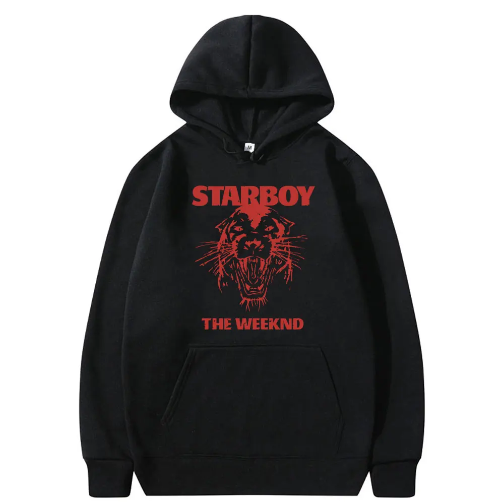 

Rapper The Weeknd Starboy Tiger Prin Hoodie Men Women Gothic Oversized Sweatshirt Tops Male Hip Hop Funny Casual Cotton Hoodies