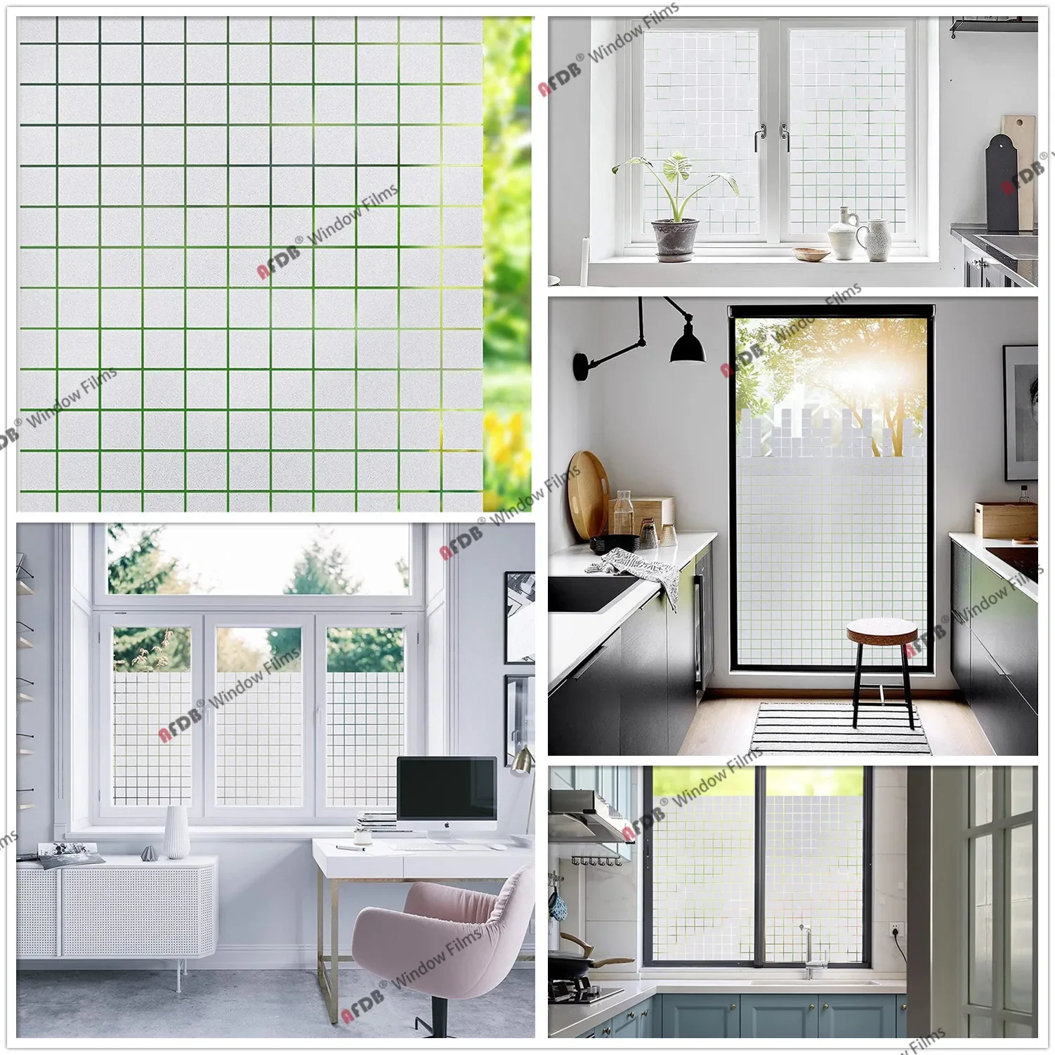 Privacy Window Film Decorative Paper Sticker Non-Adhesive Lace Flower Decal Home Office Static Cling Glass Foil Wid 90 cm Window Film Window Privacy Film Window Sticker