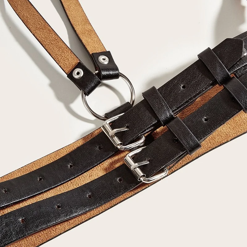 Punk Style Strap Belt Female European and American Street with Dress JK Shirt Suspender Girdle Decoration Tide Belt for Men