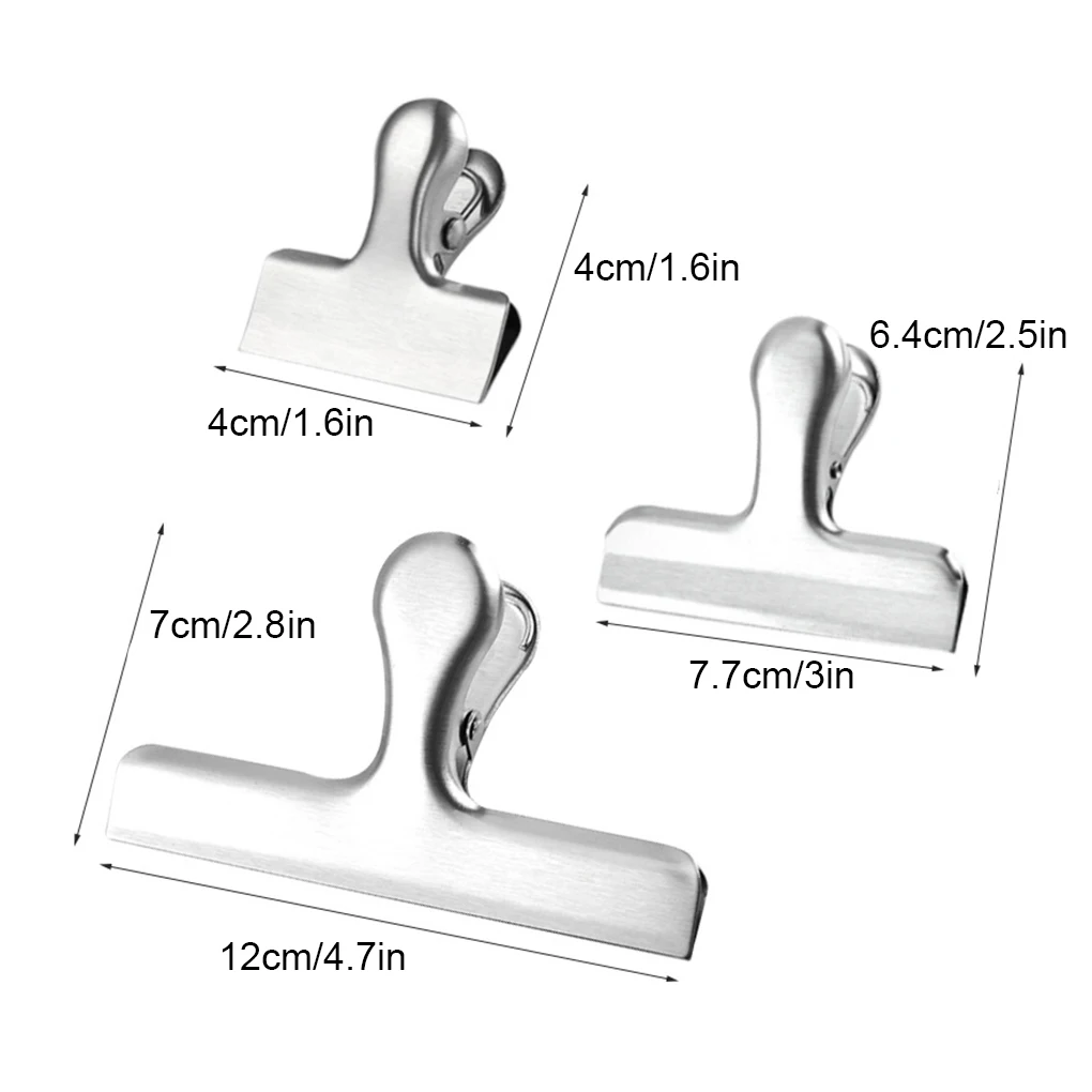 12x Sealing Clip Set Food Fresh With Sturdy Metal Clips Sturdy And Durable Stainless Steel Bag Clips