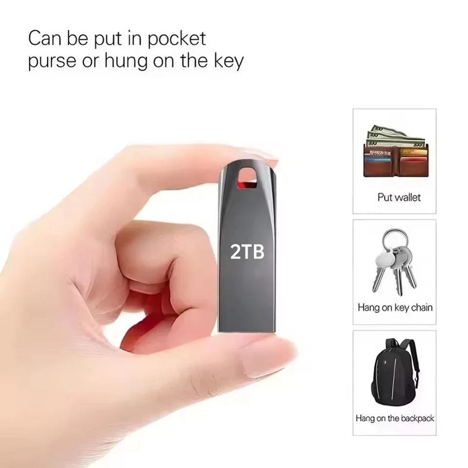Flash Drive 2TB Usb 3.0 High Speed Metal 1TB 512GB 256GB Portable Waterproof