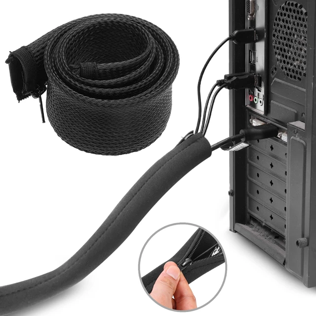 3/1pcs Zipper Cable Sleeve Flexible Wire Cable Management Cable Wire  Protector PC Computer Cable Organizer Cord Wrap Cover - AliExpress