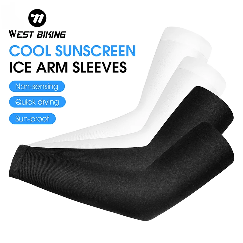 Sun Protection Arm Sleeves Arm Sleeves Cooling Arm Sleeves WEST BIKING Cycling Arm Sleeves Sun UV Protection Outdoor Sports Compression Arm Cover Ice Silk Running Fishing Golft Sleeve