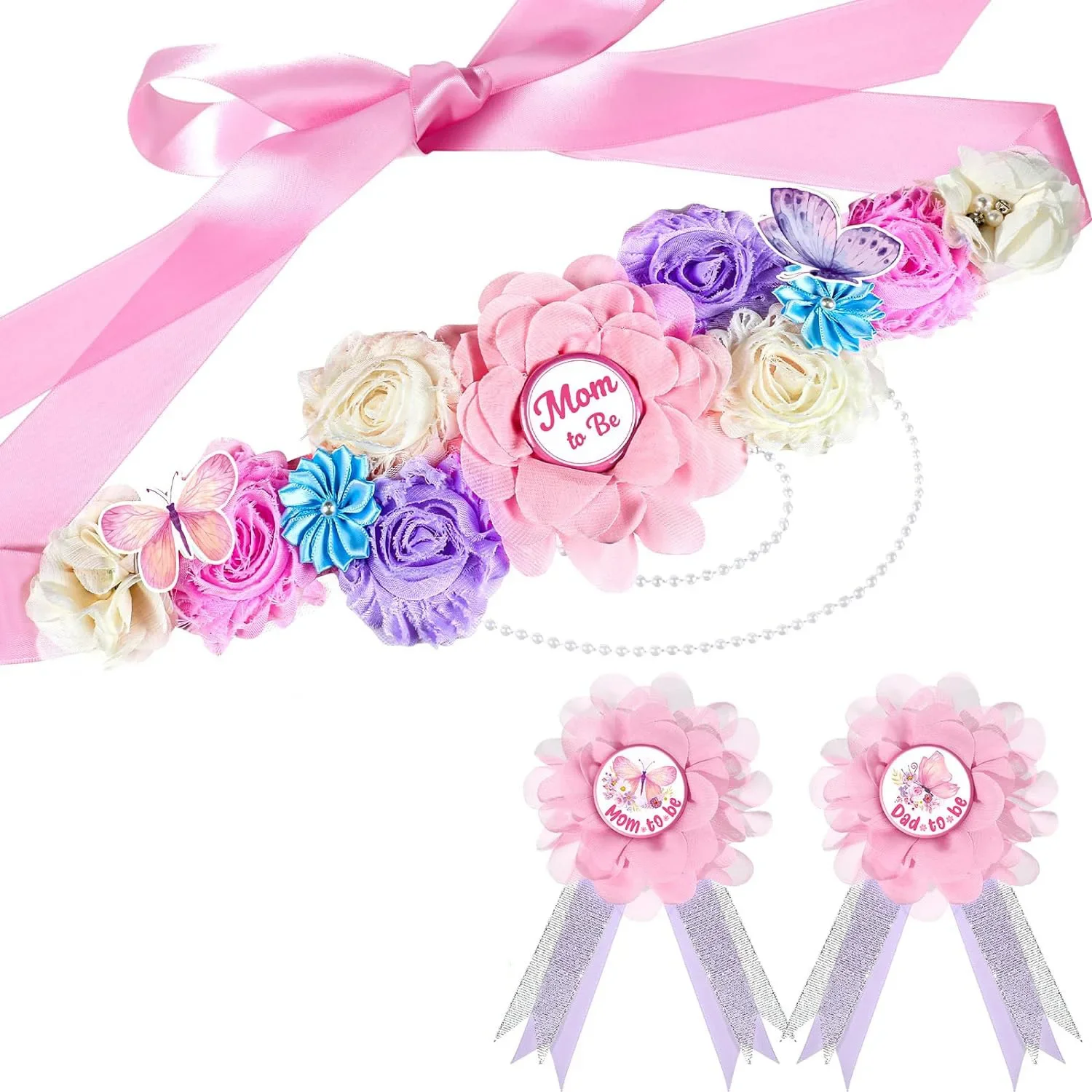 Elegant Mom to Be Baby Shower Sash for Expecting Mothers