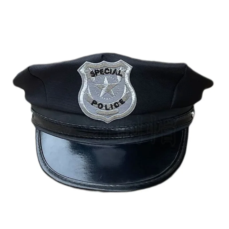 Adult Police Hat Octagon Flat Hat Cosplay Performance Masquerade Fun Props Police Uniform Accessories 1PCS adult police hat