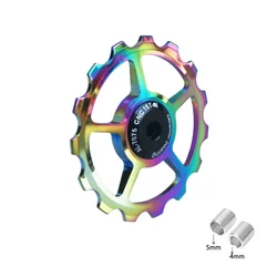 Ceramic Bearing Rear Derailleur Pulley Roller for Mountain and Road Bikes (Colorful)