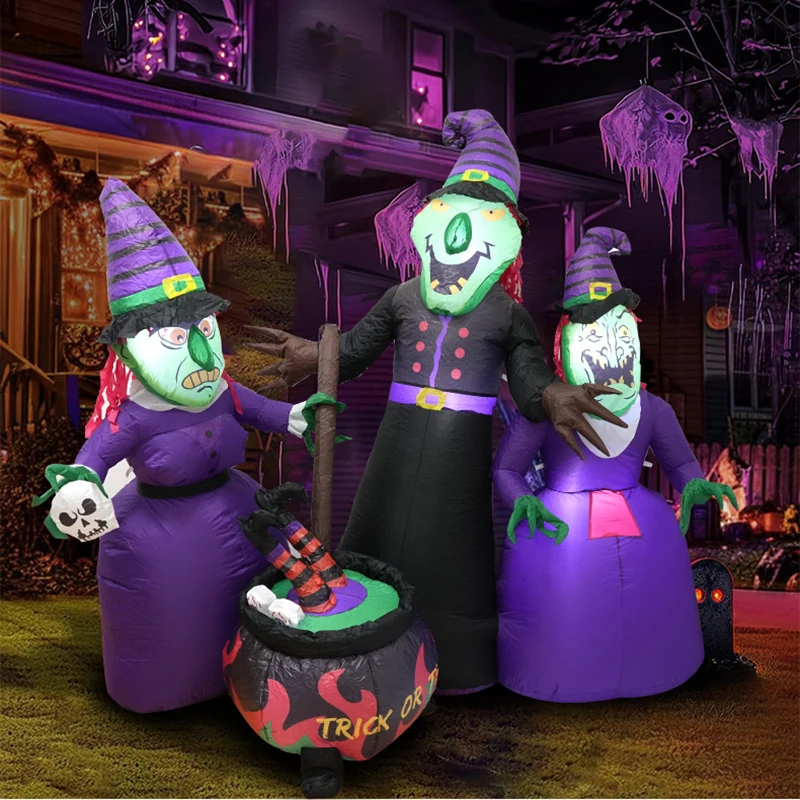 Gonflable Halloween Arbre Effrayant 2,4m Avec Araignée Et LED
