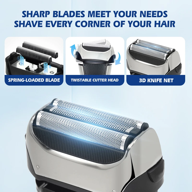 Kemei 8512 Rechargeable Electric Shaver Hair Beard For Men Facial Stubble Electric Razor Fades Bald Head Shaving Machine Tool