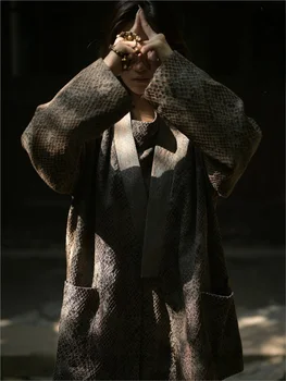 Chinese style jacquard for men and women couples Hanfu Daopao new cloak