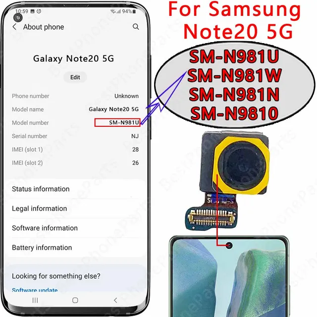 224978-2f715e.jpg كاميرا سيلفي لهاتف سامسونج جالاكسي نوت 20 الترا 5G N980F/U N981B/U N985F/U N986B/U وحدة الكاميرا الأمامية