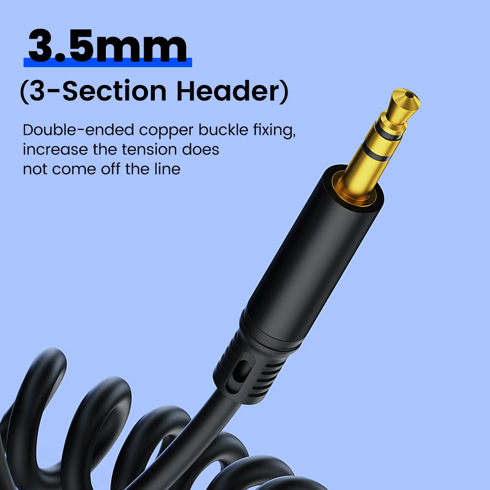 1.5m Type-C AUX 오디오 어댑터 케이블 Type-C 남성-3.5mm 플러그 자동차 스프링 텔레스코픽 커넥터 와이어(휴대폰 태블릿 노트북용)