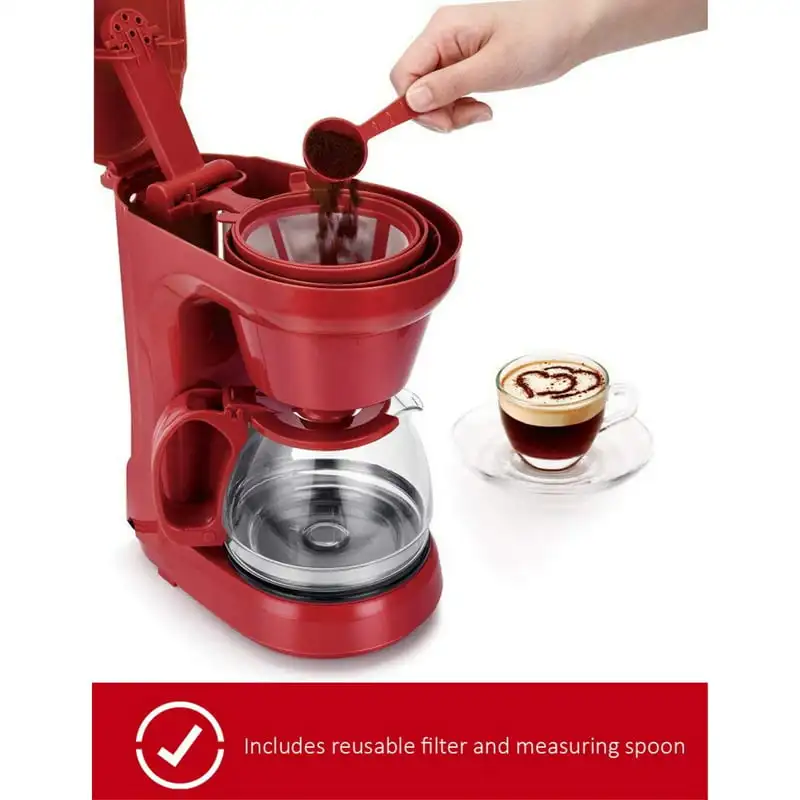 Holstein Housewares 5 Cup Coffee Maker Red