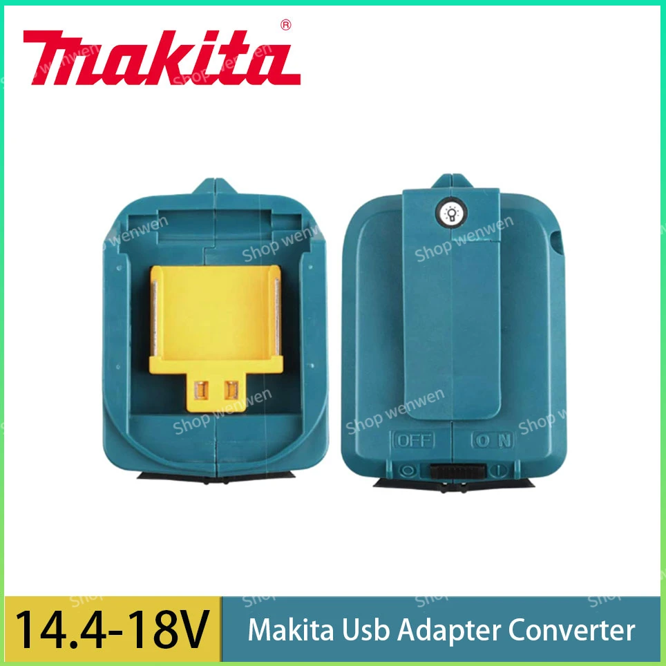 

Replacement ADP05 Power Source Dual USB Charger Adapter for Makita 14.4V/18V LXT Lithium-Ion Battery Converter with LED Light
