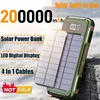 Large Capacity Solar Power Bank 4 in 1 Built in Cable Fastcharge  Mobile Power Battery LED Light iPhone Samsung Xiaomi 4