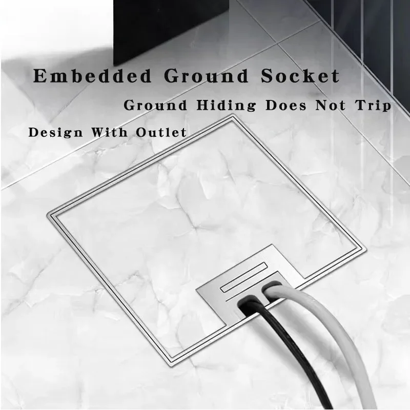 

Embedded Ground Plug Concealed Non-trip Tile Wood Flooring Flat Socket US UK UN Standard Stainless Steel Material Ground socket
