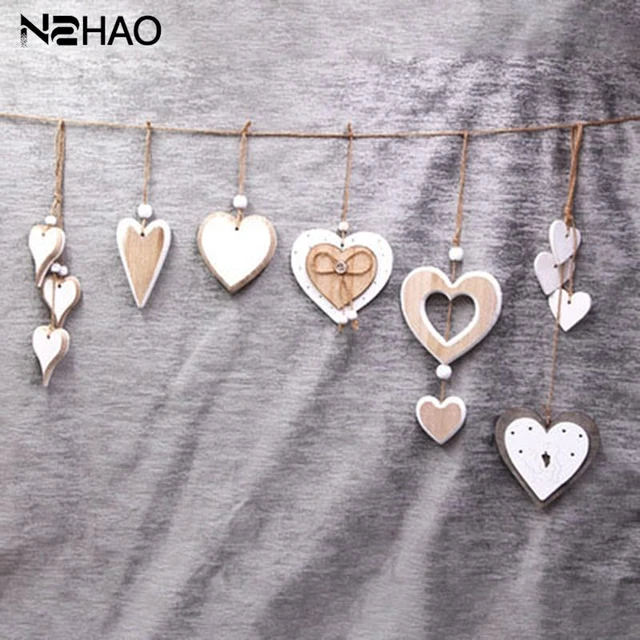 Valentines Day Heart Decorations  Valentine Decoration Crafts - 10pcs Wood  Heart - Aliexpress