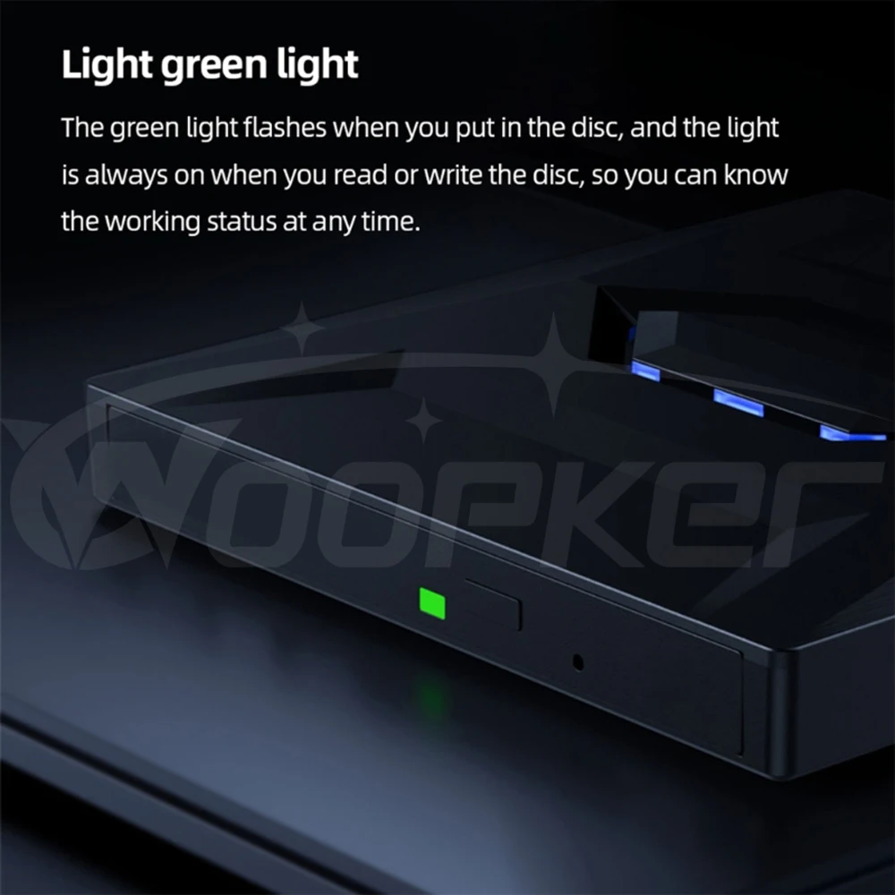 Woopker Dvd Drive B21 External Multi-Function Burner Usb3.0 Type-C 3-In-1Disc Drive Rw Mac Os Window Xp/7/8/10 dvd player
