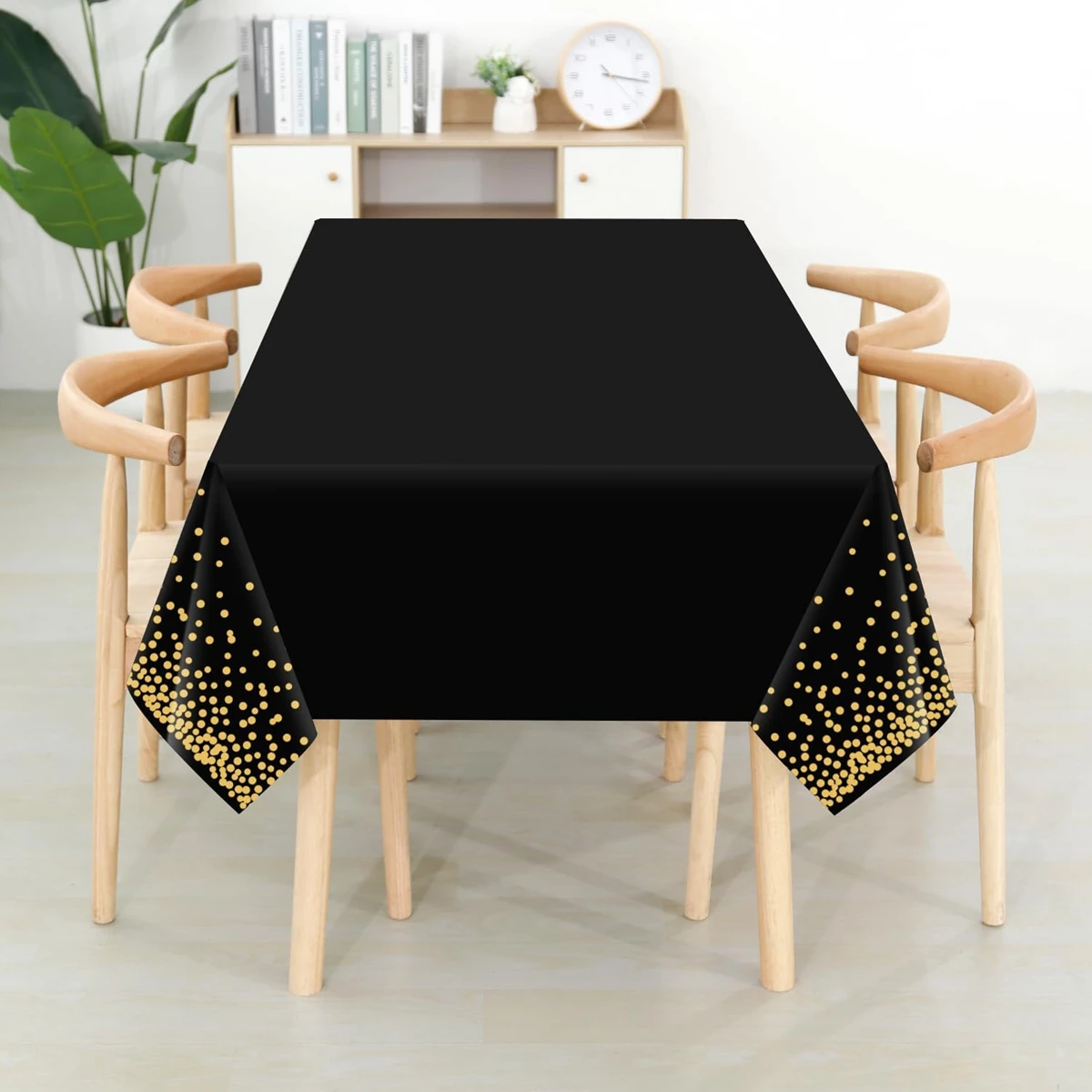 Disposable Tablecloth 137x274cm Disposable Rectangle Gold Dot Waterproof Party Table Covers for Birthday Wedding Party Decorations