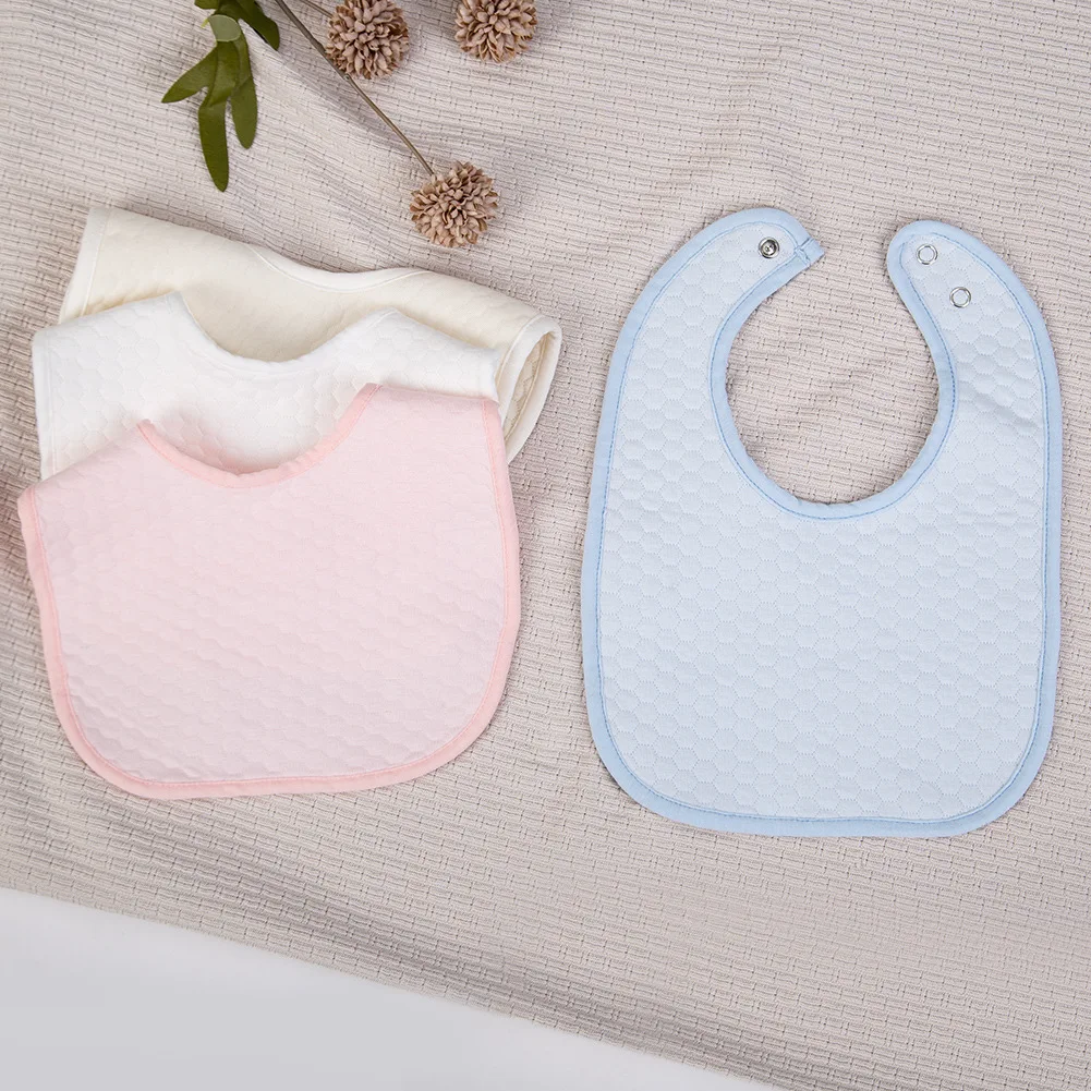 Bavaglini Impermeabili in Cotone Solido per Neonati, Asciugamano Assorbente per la Saliva, Panni per Alimentazione, Sciarpa Bandana con Bottone a Pressione per Neonati Maschi e Femmine - immagine 3