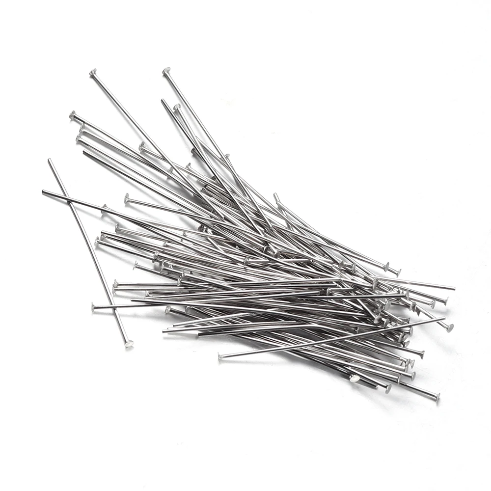 100Pcs 15/20/25/30mm 헤드 핀 스테인레스 스틸 워터 골드 도금 스트레이트 T 핀 DIY 쥬얼리 귀걸이 결과 용품 만들기