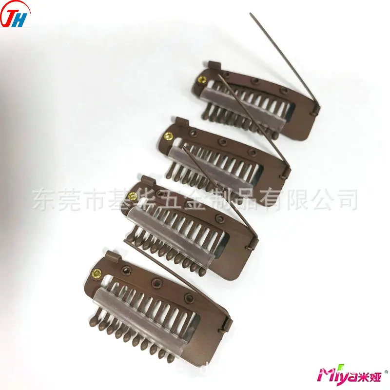 10 pz/20 pz/50 pz clip nell'estensione dei capelli parrucca clip per capelli umani frangia snap clip di capelli per estensioni pettine in metallo per chiusura - immagine 2