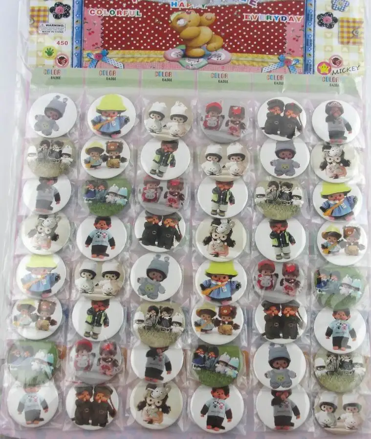 

48 Pcs/Set Kid's Cartoon anime Brooches Pin Badge 45MM 4.5CM Wholesale