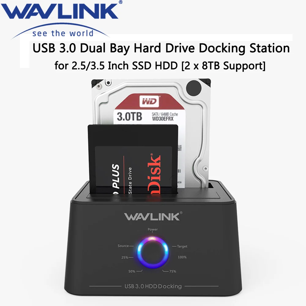 WavlinkHighSpeedUSB30toSATADualBayExternalHardDriveDocking