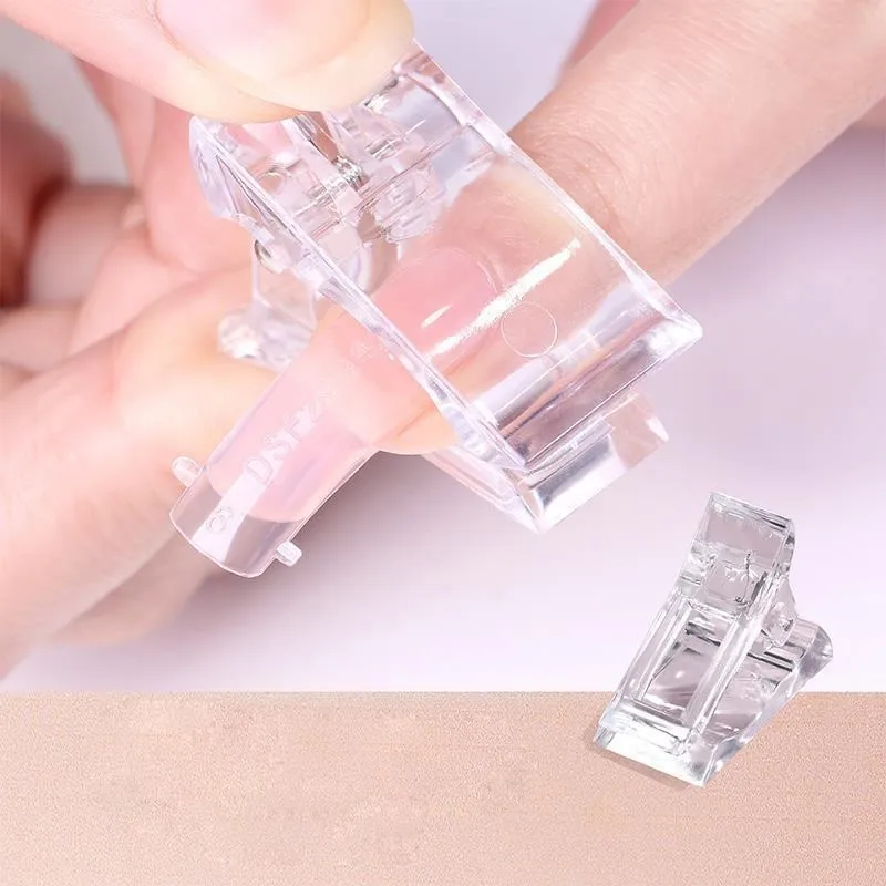 

1/2/5Pcs Acrylic Nail Clip Transparent Gel Quick Building Nail Tips Clips Fingernail Extension UV Clamps Manicure Art Nail Form