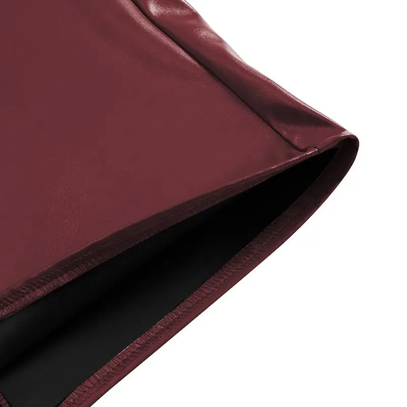 Women PU Leather High Waist Midi Skirts Fashion Long