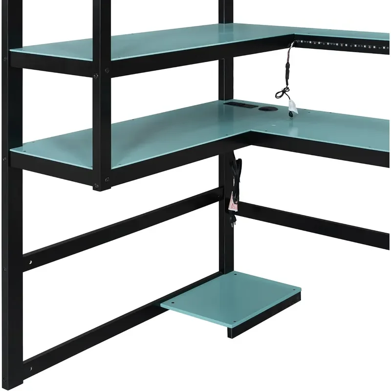 Gaming Loft Bed Desk 5