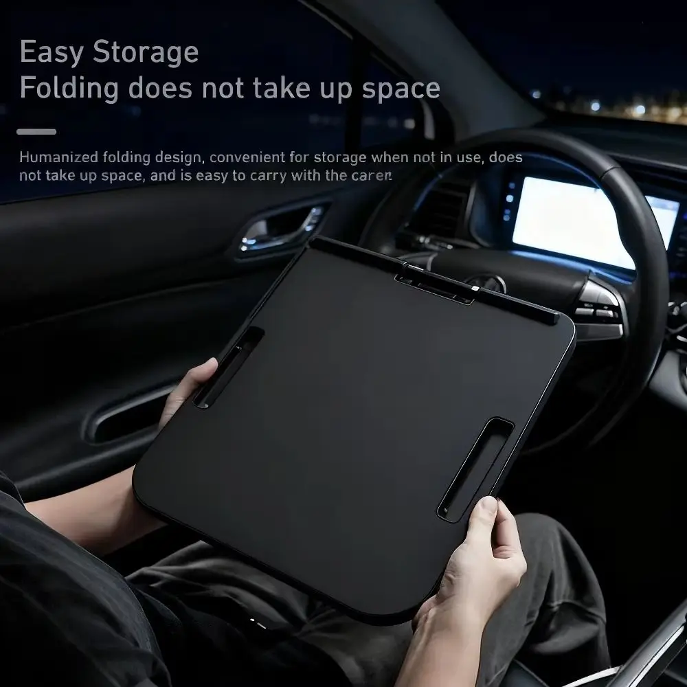 Vassoio temporaneo per auto dal design stabile, scrivania per laptop per auto portante di grandi dimensioni, supporto per vassoio aggiornato, tavolo pieghevole pieghevole per auto - immagine 5