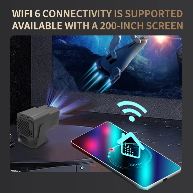 MP3 Portable Wireless 4K Full HD Screen Video LCD Home Android 300ANSI 180 Degrees PK HY320 Outdoor Projector