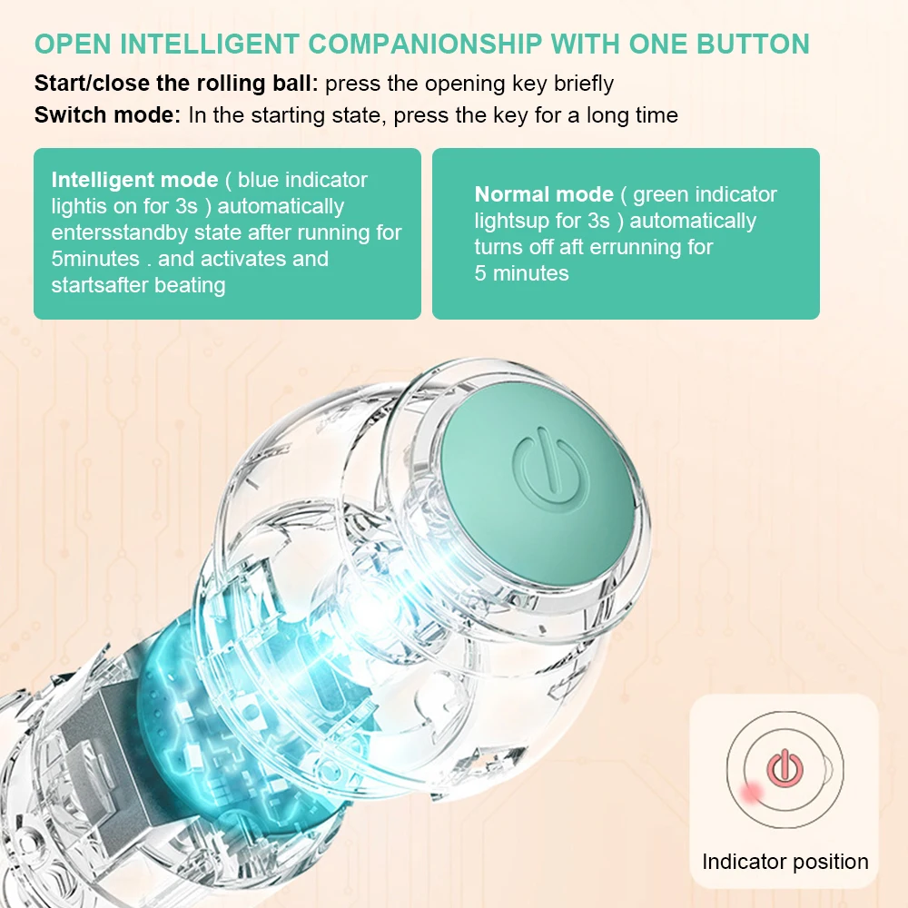 Interactive Cat Toys Ball Automatic 360&deg; Self-Rotating Rolling USB Rechargeable Pet Exercise Chase Toy Ball for Kitte cat interactive ball toys