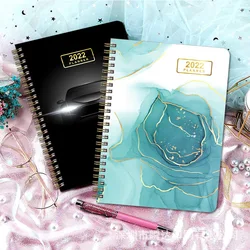 Carnet de calendrier à feuilles mobiles épais 2022 A5, planificateur à bobine d'or, carnet de croquis, carnet de notes, papeterie scolaire 
