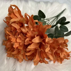 Vibrant Violet Dahlia Artificial Flower Bouquet for Weddings and Home Décor (Orange B)