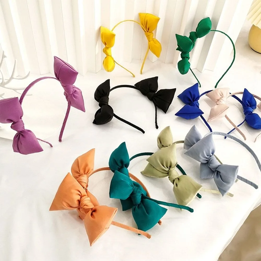 

Fairy Headpiece Cloth Temperament Elegant Stretchy Women Headband Korean Style Hair Hoop Sweet Hair Hoop Double Bowknot