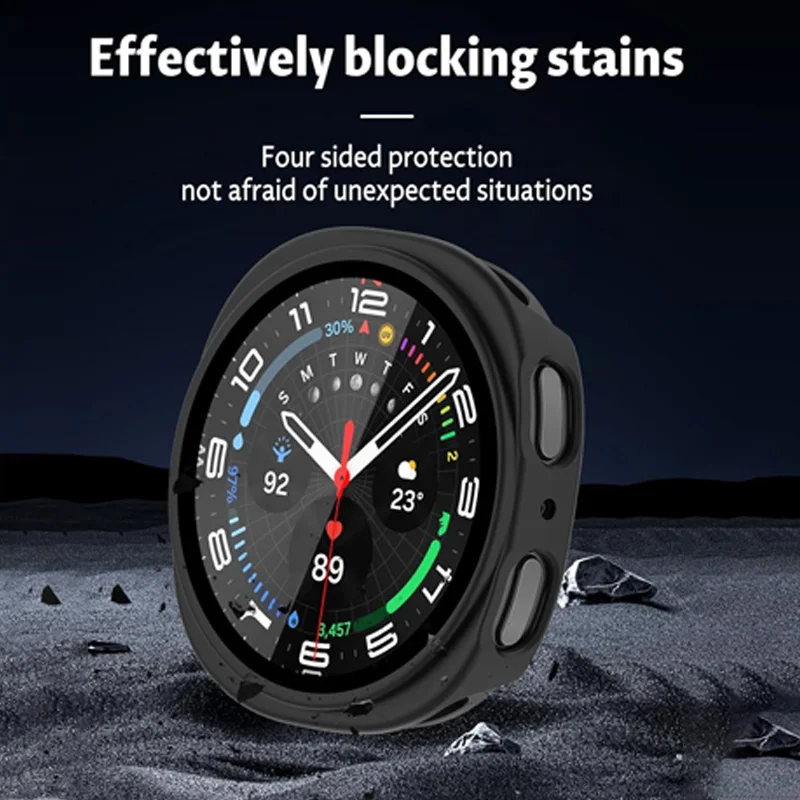 Premium Glass PC Case + Screen Protector for Galaxy Watch 8 - Full Hard Bumper Cover 44mm/40mm