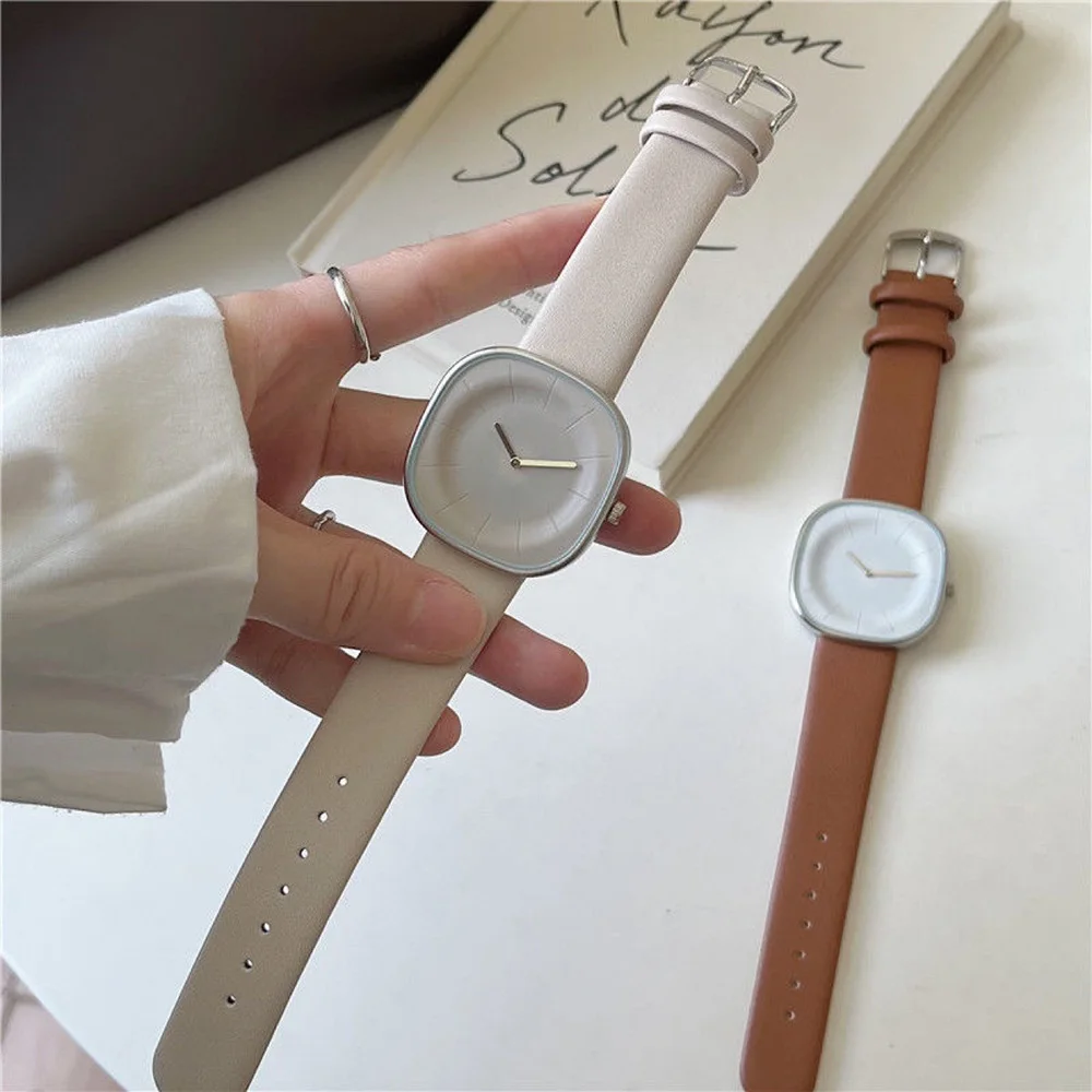 

Модные простые мужские и женские часы, высококачественные квадратные часы конфетного цвета с молоком, Молодежные студенческие трендовые наручные часы
