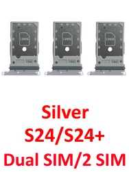 Black SIM Card Tray Holder for Samsung Galaxy S Series - New Housing Chip Slot for Single/Dual SIM (Silver Dual SIM x3)