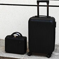 Ensemble de 2 pièces, valise à roulettes de 20 pouces et combinaison de valise de 14 pouces, rangement de toilette et de cosmétiques en couches, valise à roulettes universelle, verrouillage par mot de passe 1