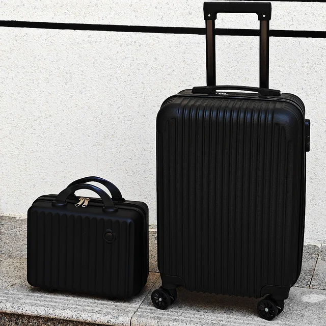 Ensemble de 2 pièces, valise à roulettes de 20 pouces et combinaison de valise de 14 pouces, rangement de toilette et de cosmétiques en couches, valise à roulettes universelle, verrouillage par mot de passe 1