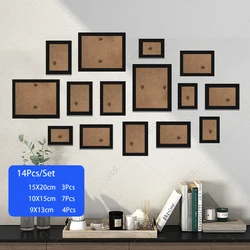 Rustic Wooden Photo Frame Set for Wall Hanging and Home Décor (Black Photo Frame)