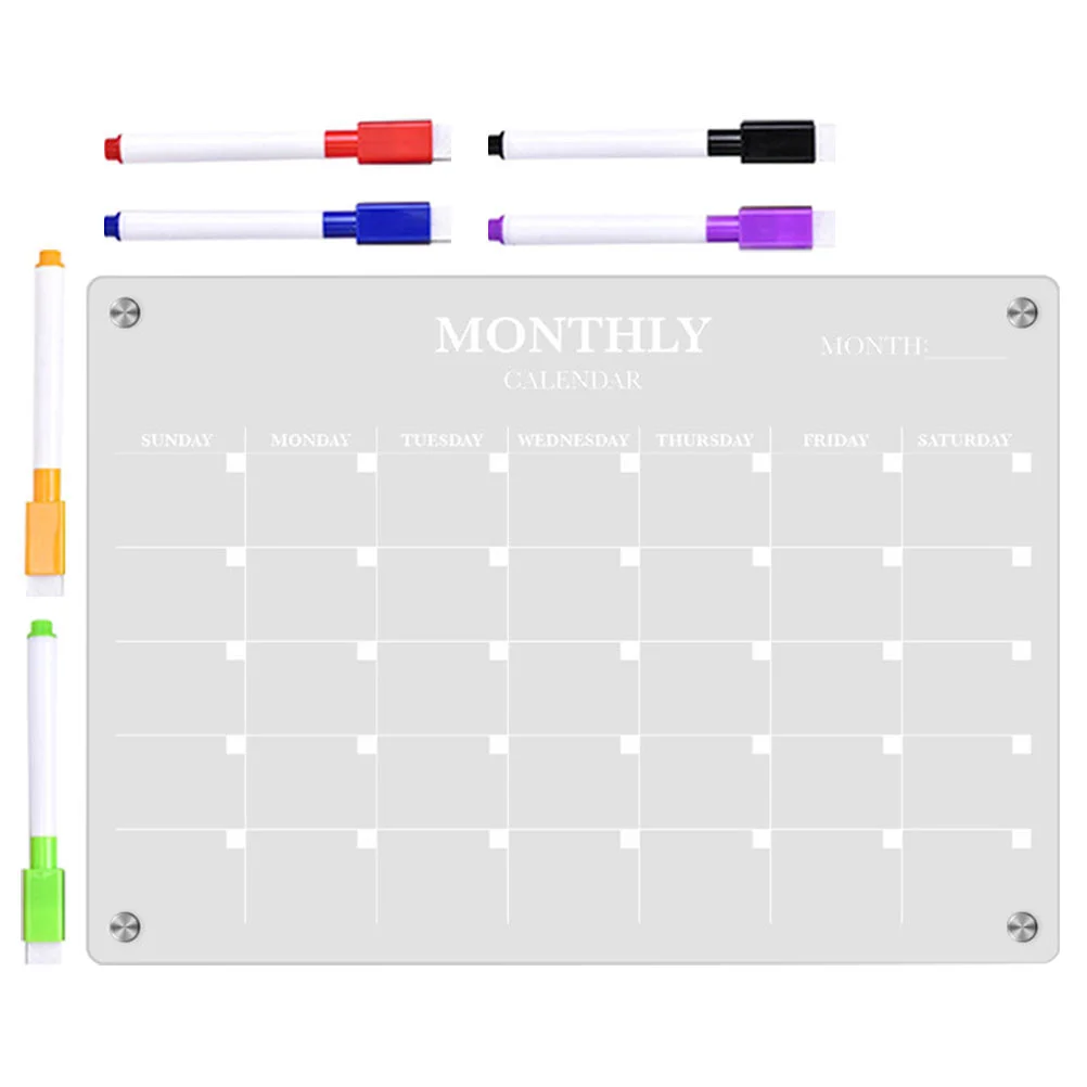 Magnetic Whiteboard Kitchen Plate Fridge Dry Erase Calendar Practical Acrylic Blank Board Schedule Transparent With  Pen