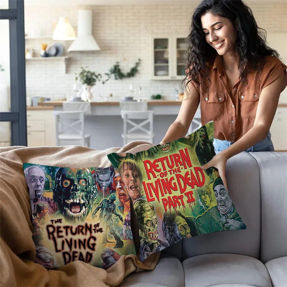 Horror Movie Pillow Covers Cartoon Sofa Decorative Home Double-sided Printing Short Plush Cute Cushion Cover 4