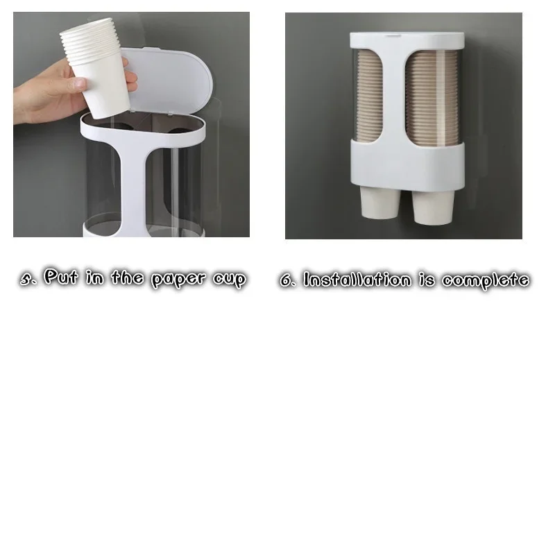 Disposable Cup Holder Automatic Cup Holder Paper Holder Wall-mounted Household Water Dispenser Water Cup Storage Shelf