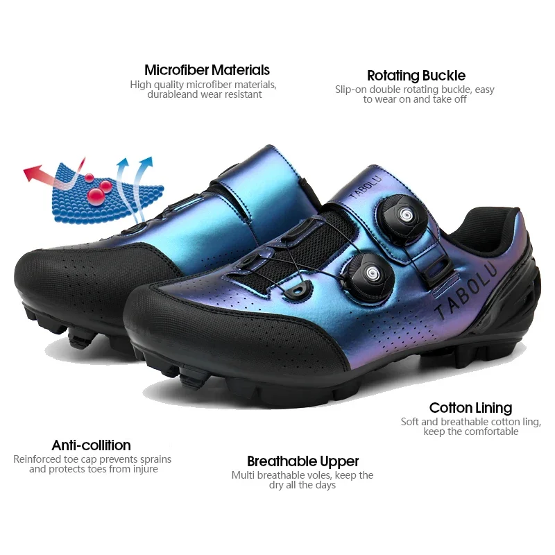 Cycling Shoes Men Women Speed Cycling Sneaker SPD Mountain Bike Footwear MTB Racing Shoes Flat Route Cleat Road Bike Shoe