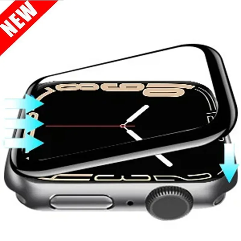 

Защитная пленка для Apple Watch series 9 8 45 мм 41 мм 44 мм 42 мм, аксессуары из мягкого стекла 9D HD, полная пленка для iWatch 7 6 5 se 3 40/38 мм